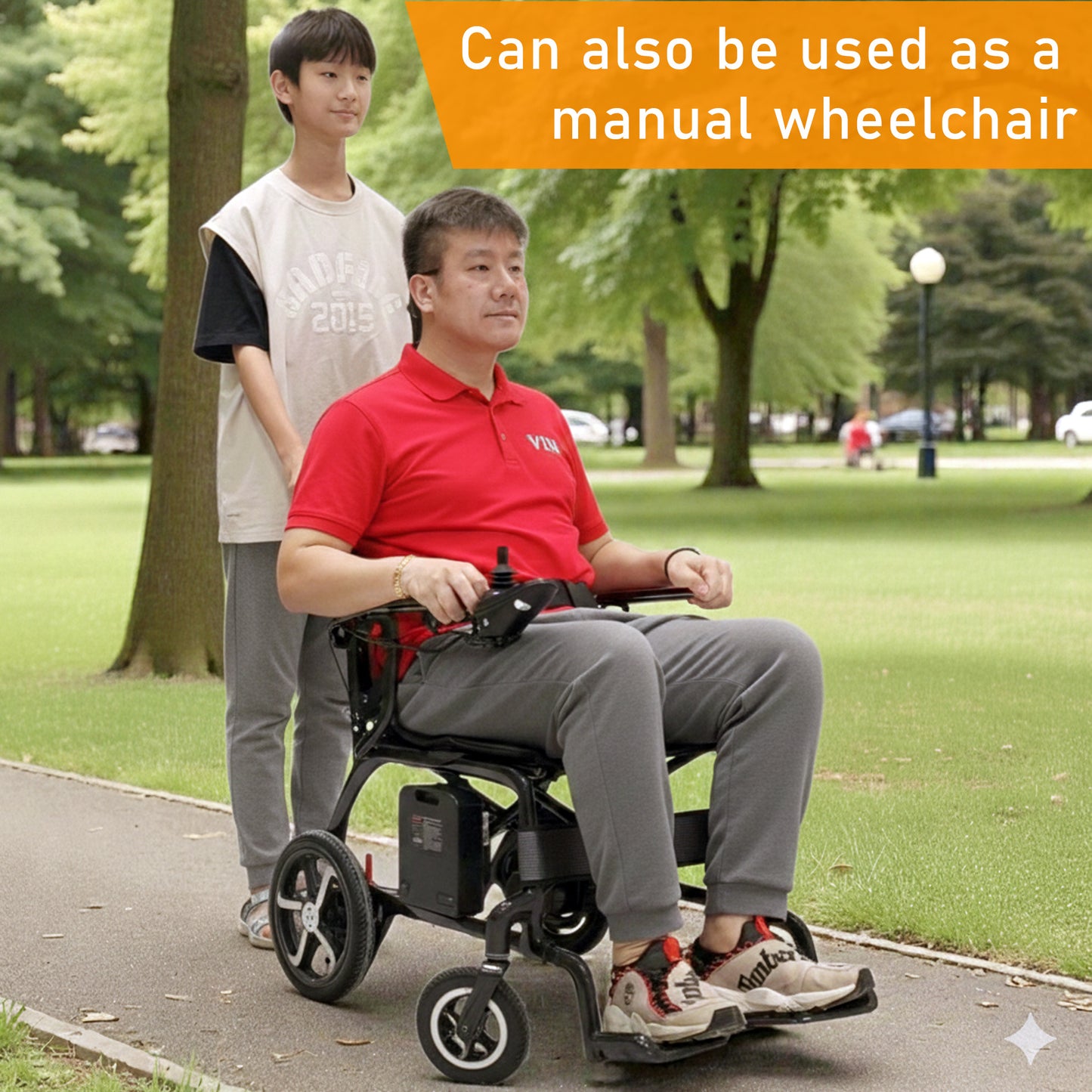 ViN-46A7 | Motorised Electric Wheelchair + LTA Approved +Carbon Fiber Ultra lightweight Corrosion-Resistant +Armrest Flip Up +Detachable & Washable Cushion +Anti-Tipper