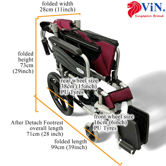 ViN-46A5S | Pushchair - Washable Cushion - Flip-up Armrest - Detachable Legrest - Anti Tipper