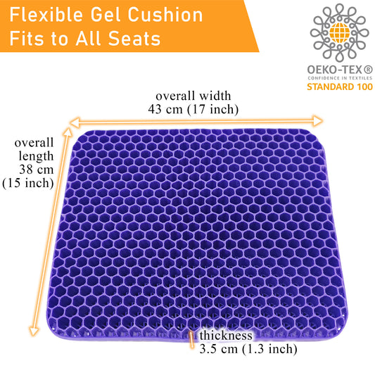 ViN C01 - Extra Thicken Gel Seat Cushion Stop Back & Sciatica Pain While Sitting! for Car, Office & Wheelchair.