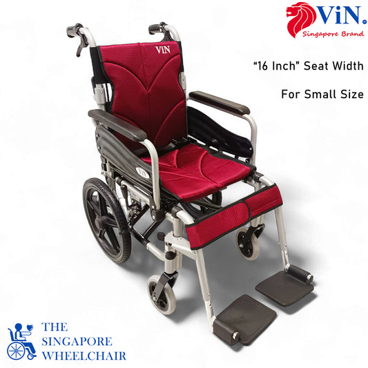 ViN-46A5S-16 "16 inch" Narrow 16 Inches/40cm Seat Pushchair for Children and Small Size User with Washable Cushion, Flip-up Armrest, Detachable Legrest, Anti Tipper