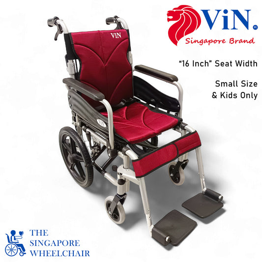 ViN 46A5S-16 | "16 inch" Narrow 16 Inches/40cm Seat Pushchair for Children and Small Size User - Washable Cushion - Flip-up Armrest - Detachable Legrest - Anti Tipper