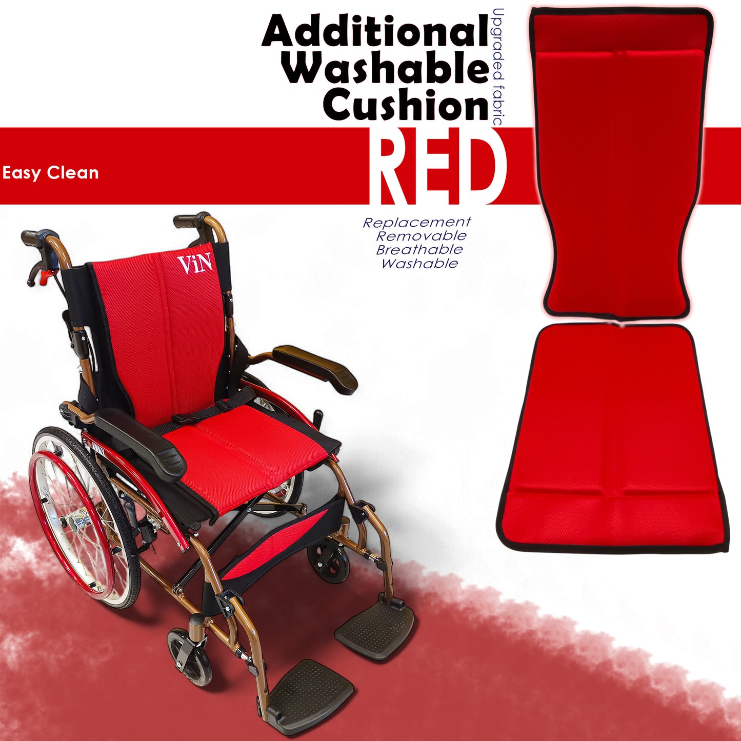 ViN-DY879 | Self Propelled Wheelchair - Flip-Up Armrest - Retractable Footrest - Anti Tipper