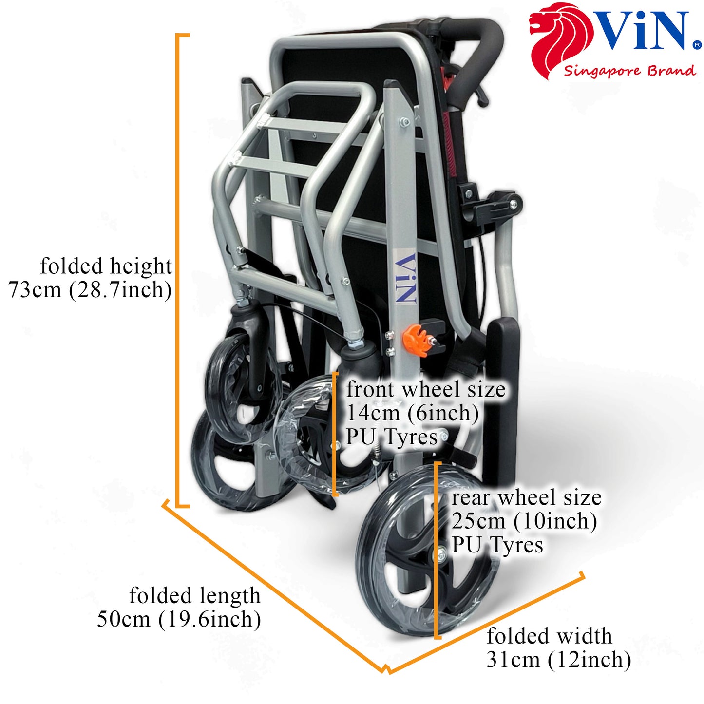 ViN-31A | Travel Pushchair - Lightweight 8 kg Pushchair Hold 100 Kg + Armrest Flip Up Function with Carrier bag