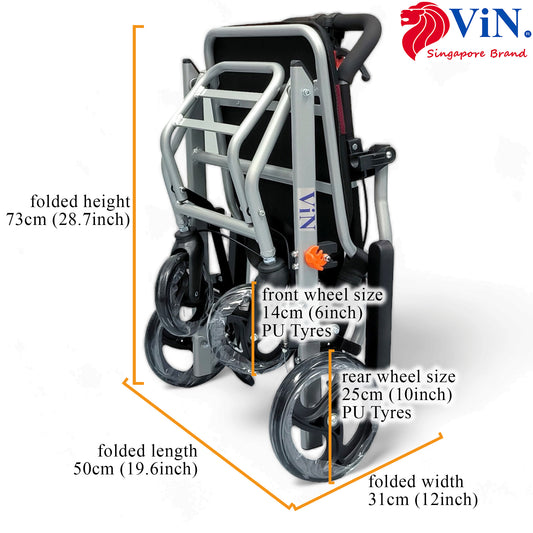 ViN 31A | Travel Pushchair - Lightweight 8 kg Pushchair Hold 100 Kg + Armrest Flip Up Function with Carrier bag