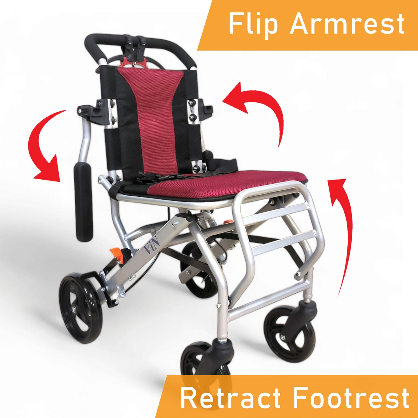 ViN-31A | Travel Pushchair - Lightweight 8 kg Pushchair Hold 100 Kg + Armrest Flip Up Function with Carrier bag
