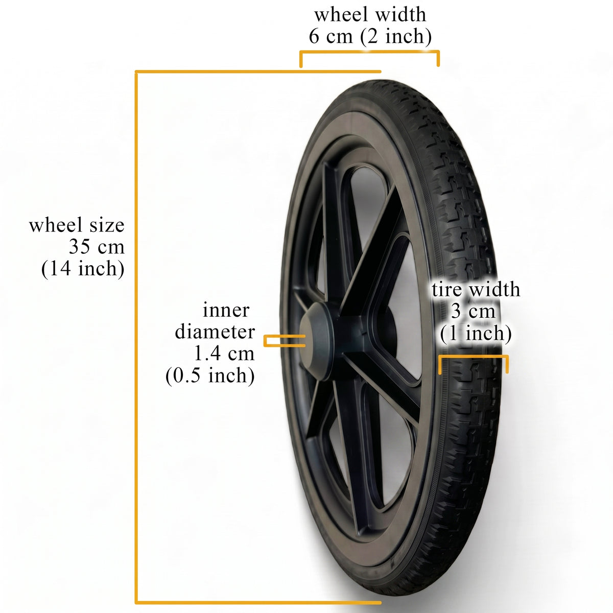 Spare Parts - 1 x Back Wheels - Model ViN-11AS Wheelchair