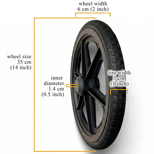 Spare Parts - 1 x Back Wheels - Model ViN-11AS Wheelchair