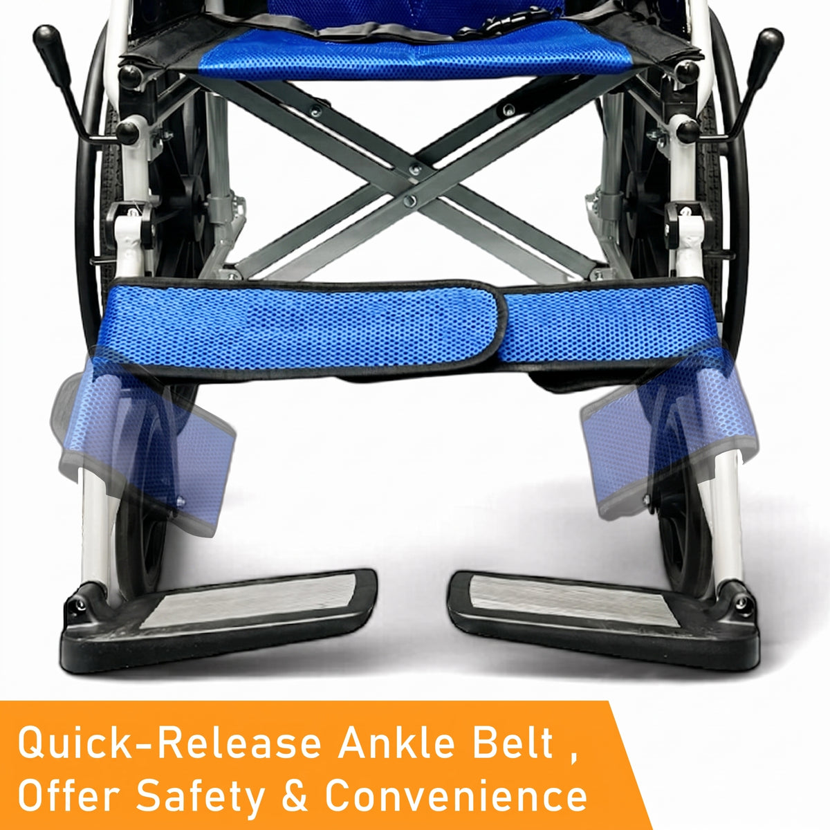 ViN-32AAT Lightweight Wheelchair 11.5 kg with Compact Retractable Footrest [Self-Propelled] Safety Anti-Tipper