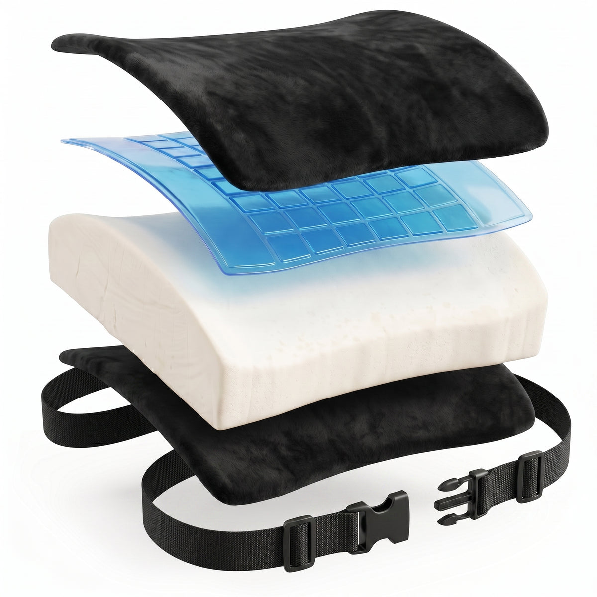 ViN-B01 - Lumbar Pillow Back Pain Relief for Chair & Car with Velvet Cover