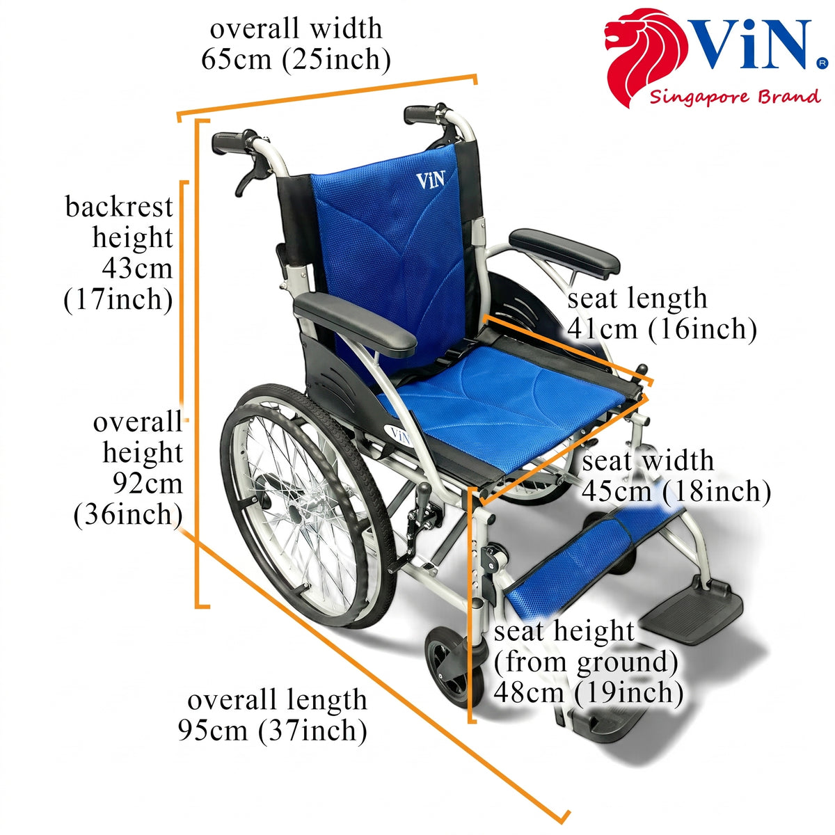 Lightweight Wheelchair with Compact Retractable Footrest [Self-Propelled] Safety Anti-Tipper