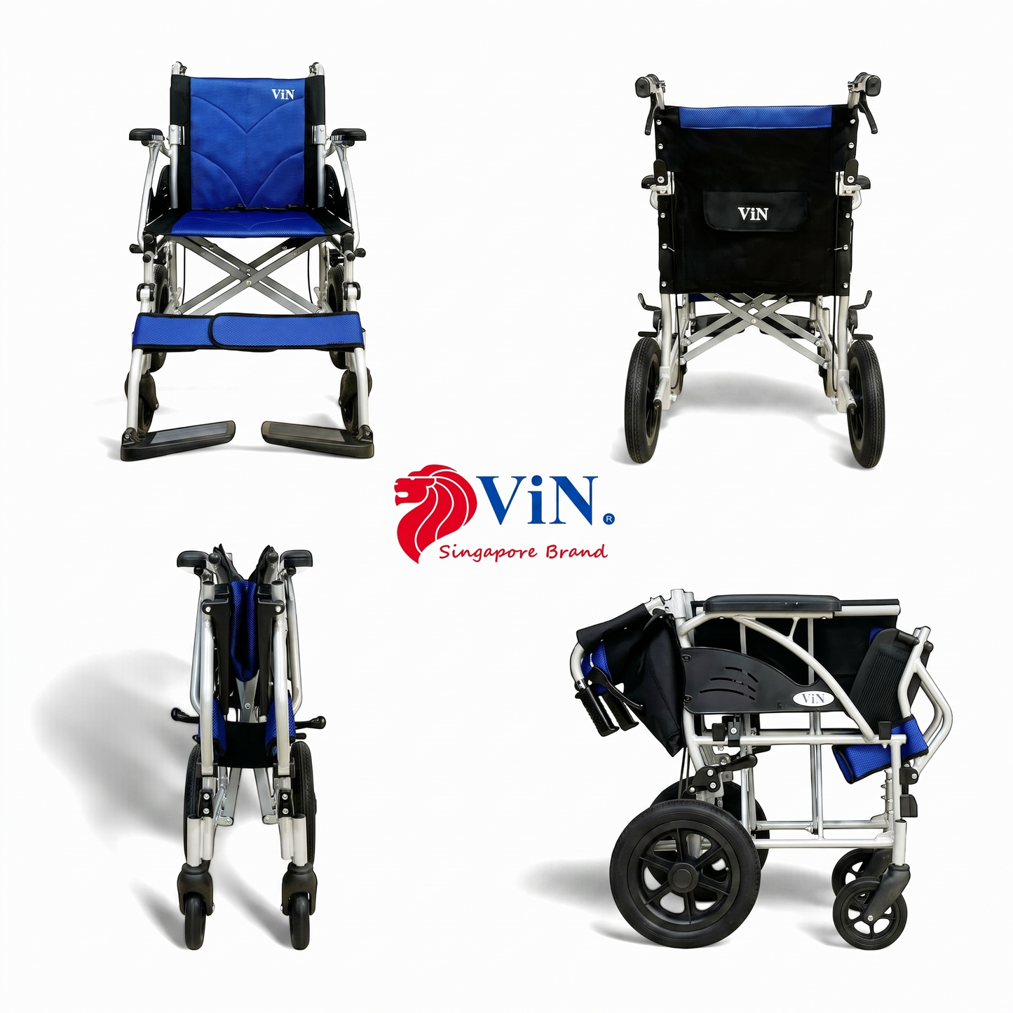 ViN-32AS Lightweight Wheelchair 10kg with Compact Retractable Footrest [Pushchair]