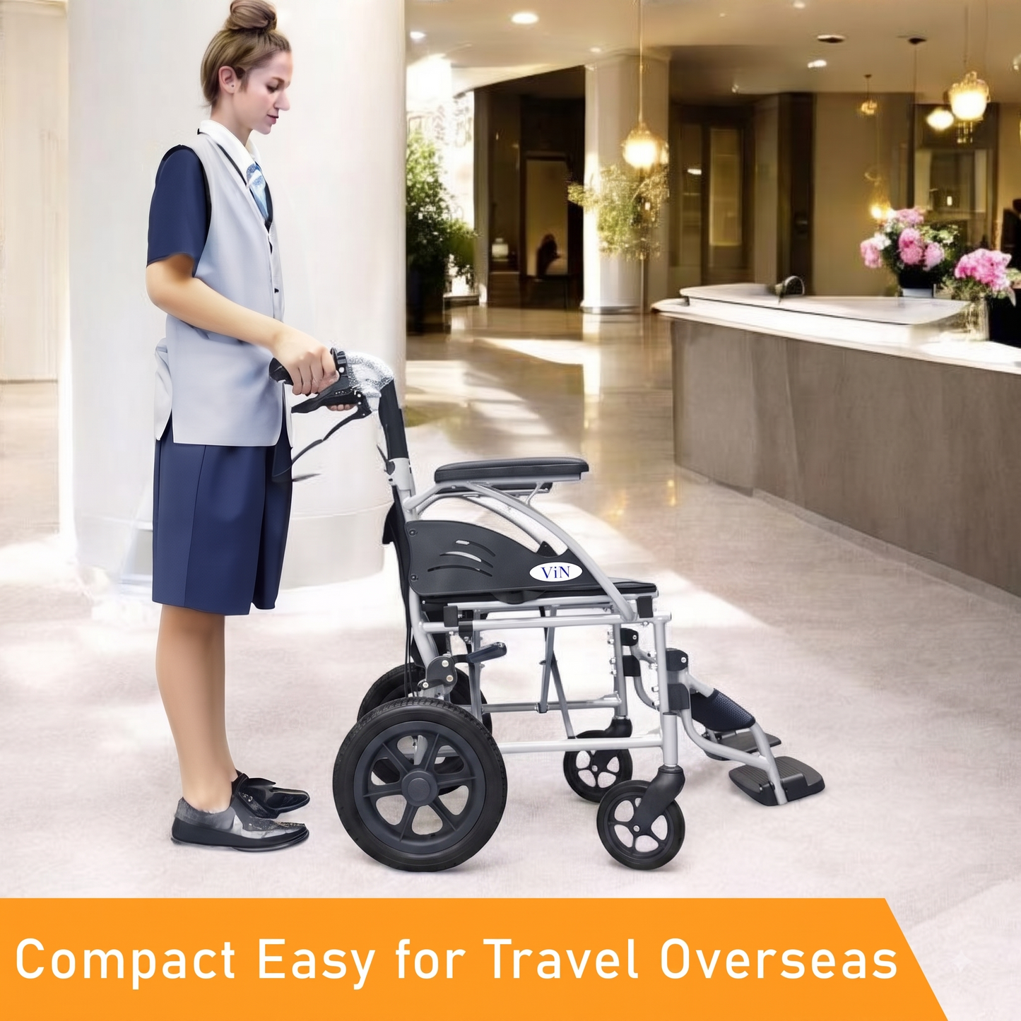 Lightweight Wheelchair 10kg with Compact Retractable Footrest [Pushchair]