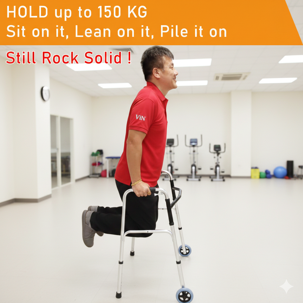 ViN WF01-ST Elderly Walking Aid with Seat 3.8 kg Ultra Lightweight Aluminum