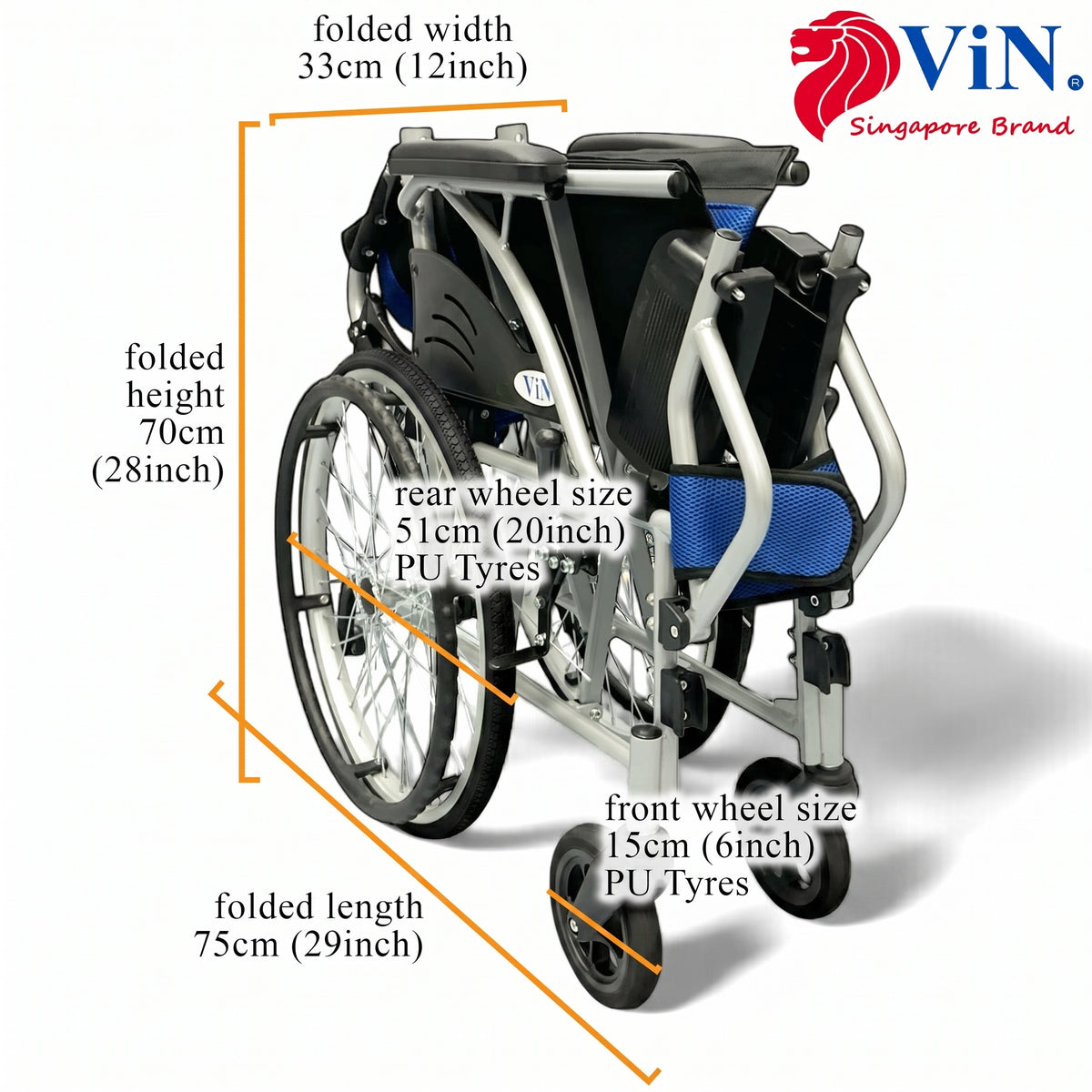 Lightweight Wheelchair with Compact Retractable Footrest [Self-Propelled] Safety Anti-Tipper