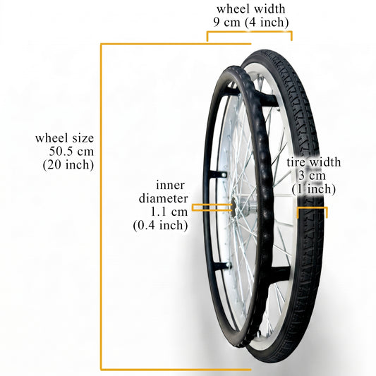 Spare Parts - 1 x Back Wheels - Model ViN-32A Wheelchair