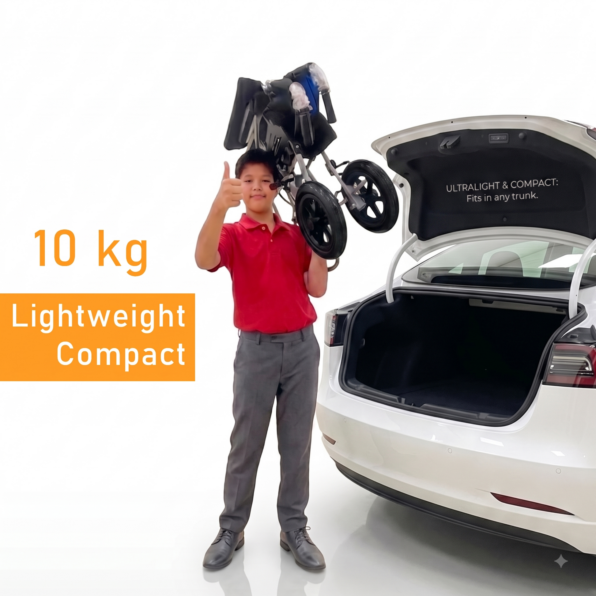 Lightweight Wheelchair 10kg with Compact Retractable Footrest [Pushchair]