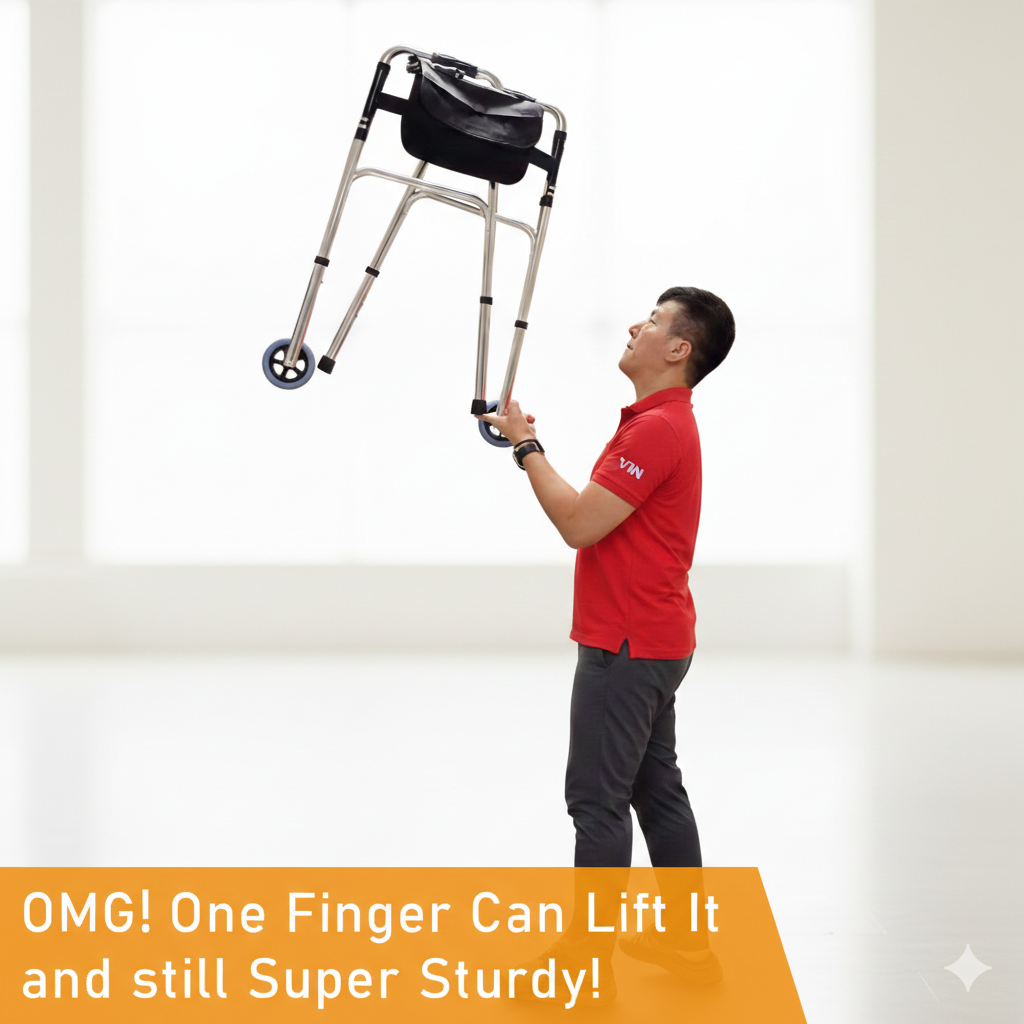 ViN WF01-ST | Elderly Walking Aid with Seat 3.8 kg Ultra Lightweight Aluminum