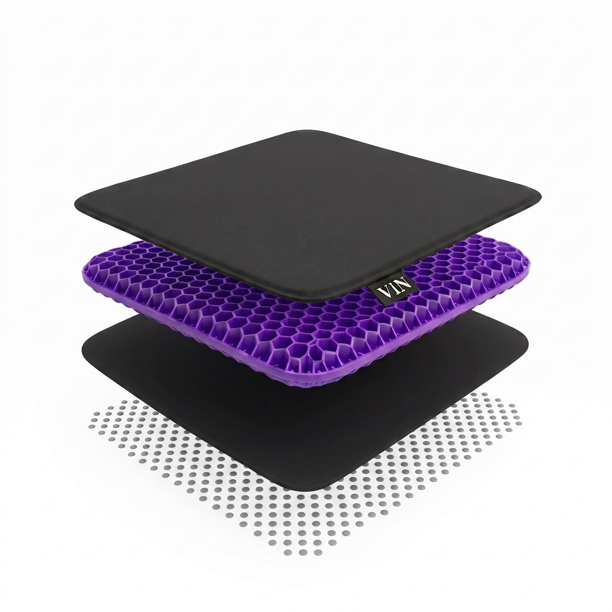 ViN C01 - Extra Thicken Gel Seat Cushion Stop Back & Sciatica Pain While Sitting! for Car, Office & Wheelchair.