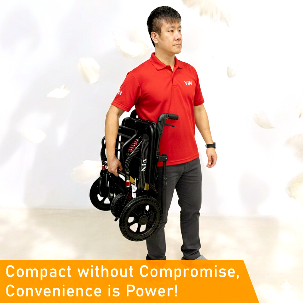 ViN-A13 | Large Seat Travel Pushchair -  Lightweight 11 kg Pushchair Hold 100 Kg + Armrest Flip Up Function with Luggage Pull handle & Carrier bag