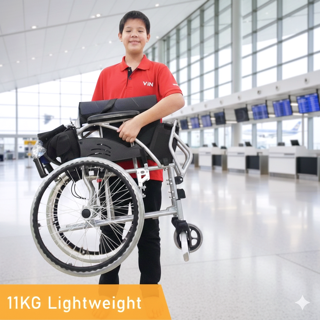 ViN-32A | Self Propelled Wheelchair - Fixed Armrest - Retractable Footrest