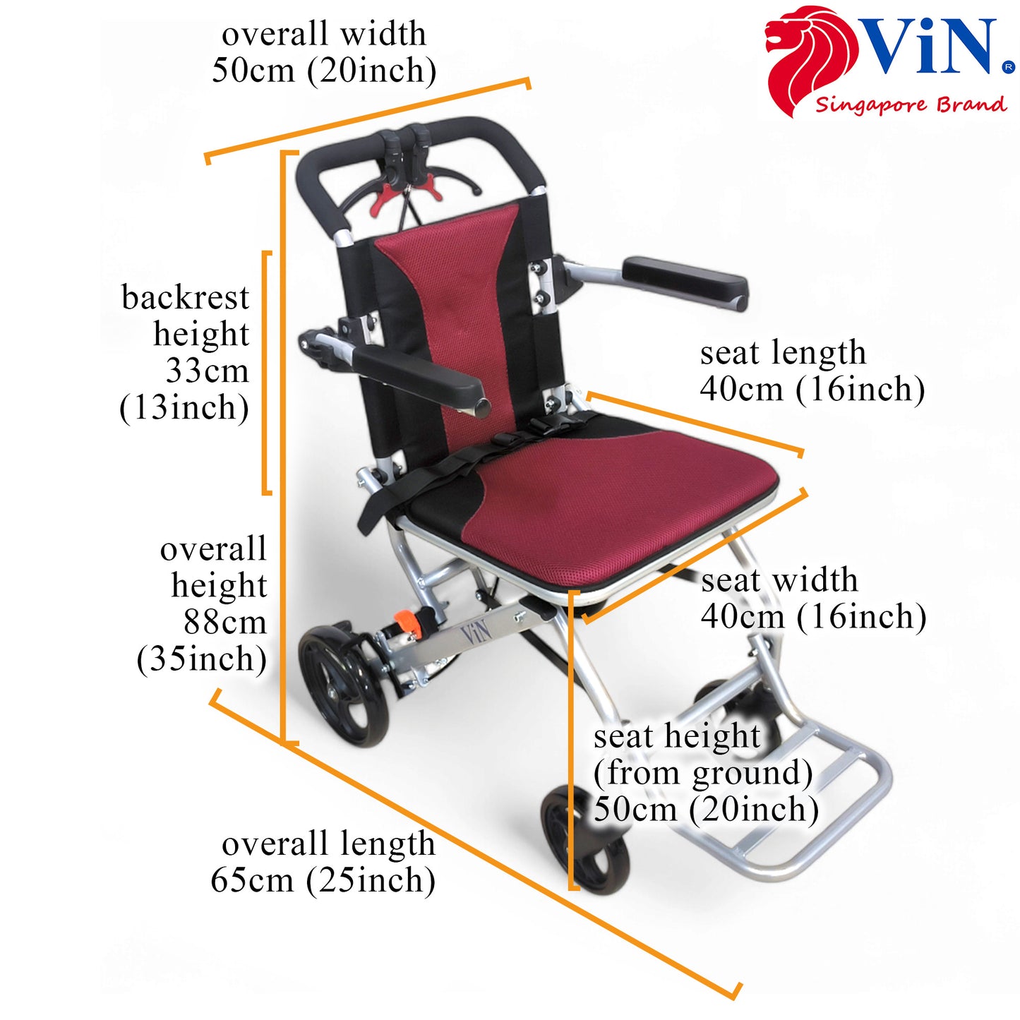 ViN-31A | Travel Pushchair - Lightweight 8 kg Pushchair Hold 100 Kg + Armrest Flip Up Function with Carrier bag