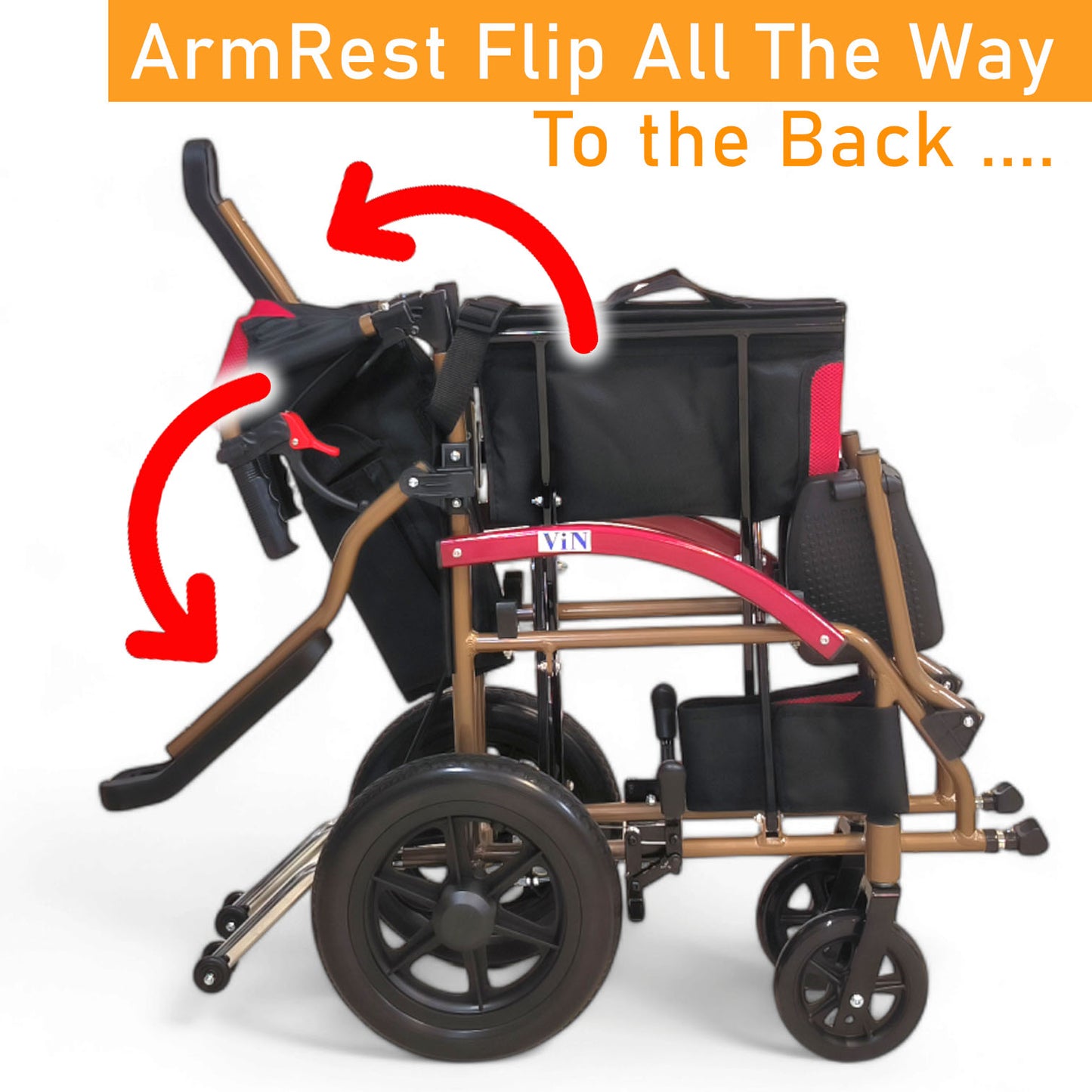 ViN DY821 | Pushchair - Flip-Up Armrest - Retractable Footrest - Anti Tipper