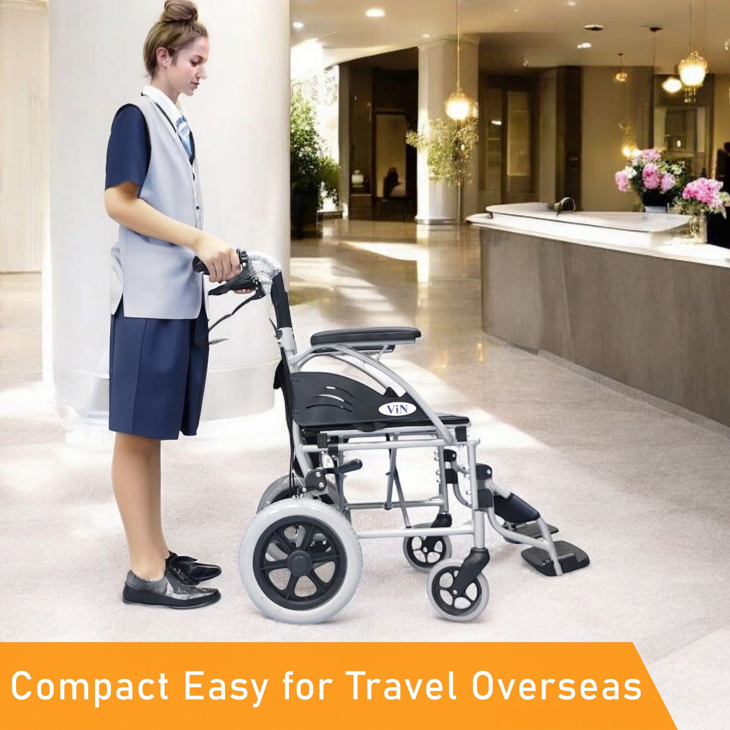 ViN-32ASAT | Pushchair - Fixed Armrest - Retractable Footrest - Anti Tipper