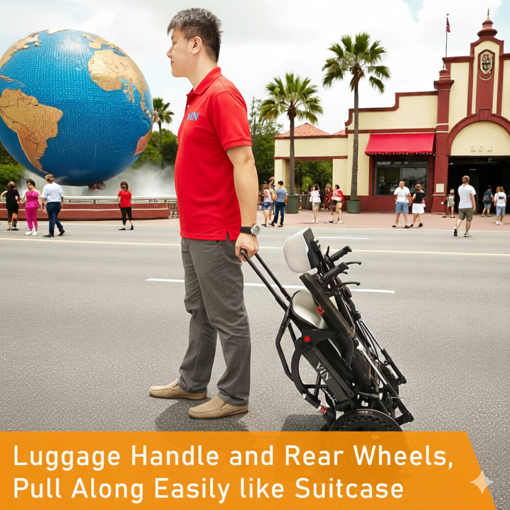 ViN-Q19 | Reclining Travel Pushchair with Headrest -  Lightweight 13 kg Pushchair Hold 100 Kg + Armrest Flip Up Function with Luggage Pull handle & Carrier bag