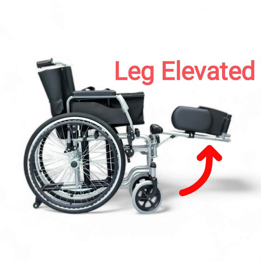 1.8 - "Model VIN 12A2-EL" - Wheelchair Leg Elevated +Self Propelled + + Detachable Leg Rest + Flip-up Armrest + Anti-tipper