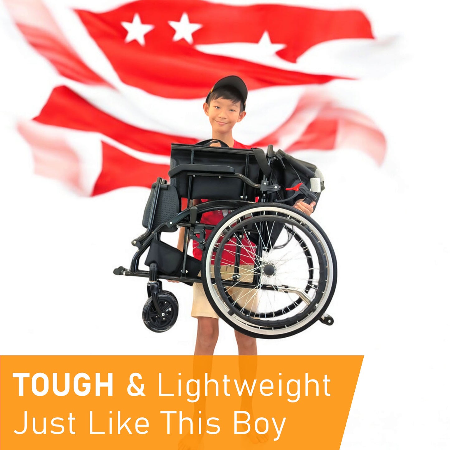 ViN DY879 | Self Propelled Wheelchair - Flip-Up Armrest - Retractable Footrest - Anti Tipper