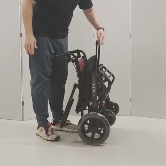 ViN-A16 Wide Seat Travel wheelchair 11.5kg with Removable Cushion & Suspension [Airline Approved]