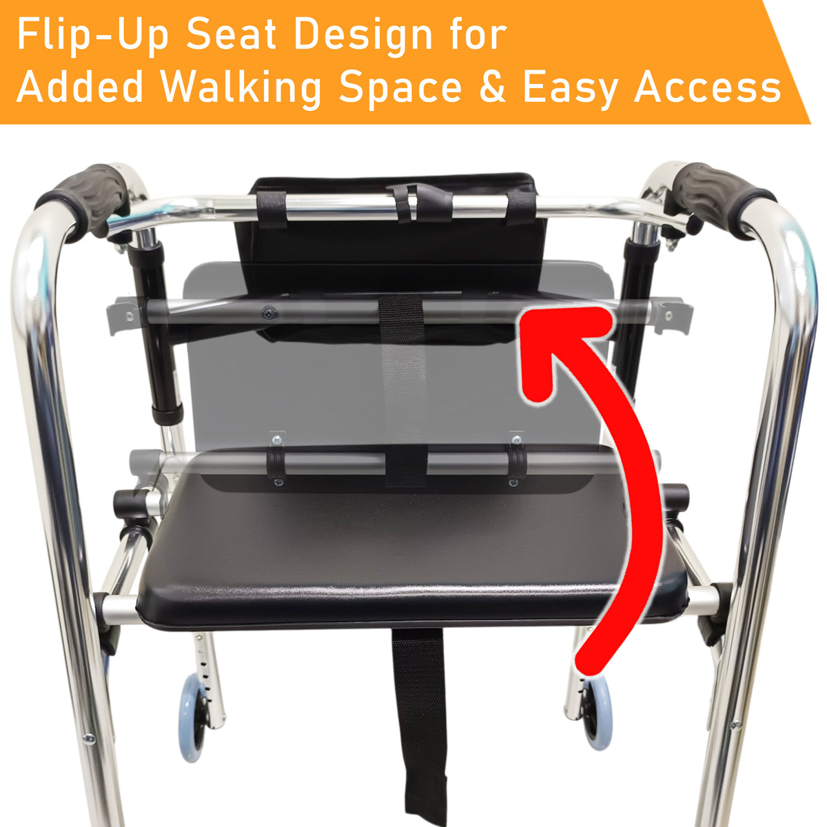 ViN WF01-ST | Elderly Walking Aid with Seat 3.8 kg Ultra Lightweight Aluminum