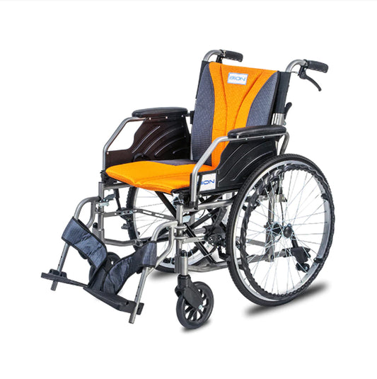 Bion | 00789 iLight Wheelchair ( 18 Inch ) - Detachable Leg Rest + Flip-up Armrest + Self Propelled + Anti Tipper + Washable Cushion